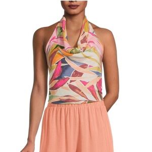 NWT RENEE C.
Tropical Halter Crop Top size Large